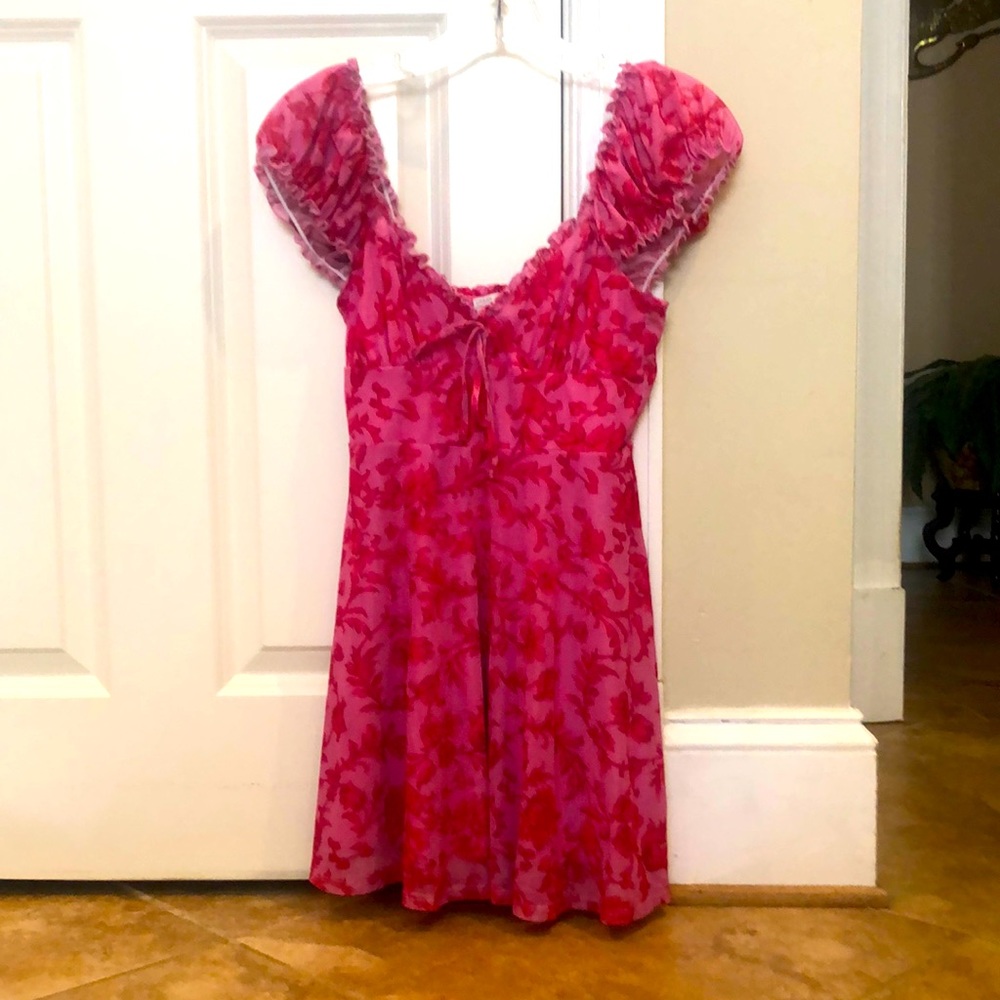 Adorable Urban Outfitters pink sun dress size XS